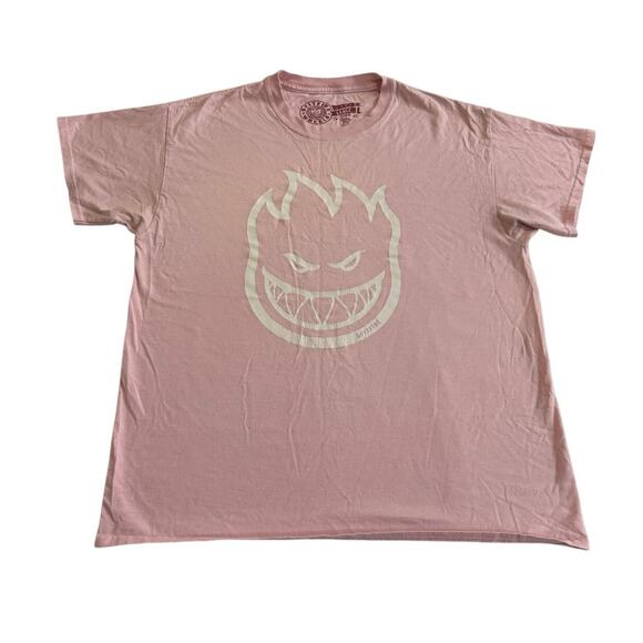 Spitfire Wheels T Shirt Light Pink Flame Logo Skateboard Short Sleeve Mens Large - Picture 1 of 14